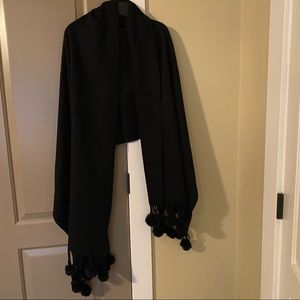 La Fiorentina Black Wool Scarf/Wrap
